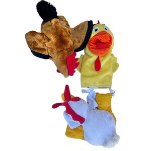 3 Cal Toy Chicken Hand Puppets Plush Creations Plush IKEA Interactive Play